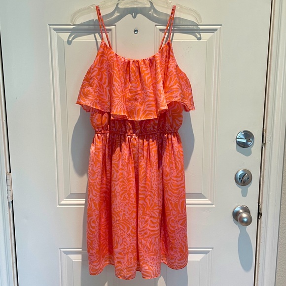 Lilly Pulitzer for Target Pink Coral Giraffe Spaghetti Strap  Mini Dress Medium - Picture 1 of 11
